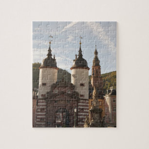 Puzzle El Alte Brucke en el casco antiguo de Heidelberg, 