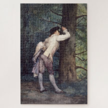 El amante en el bosque (Escena de amor romántico)