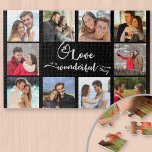 Puzzle El amor es algo maravilloso 10 Foto 1000 pieza<br><div class="desc">Crea tu propio puzzle con 10 de tus fotos favoritas. La plantilla de fotos está configurada para que agregue las imágenes, trabajando en filas de izquierda a derecha, que se mostrarán en formato de instagrama cuadrado. El diseño presenta una cita con letras a mano con un corazón de amor que...</div>