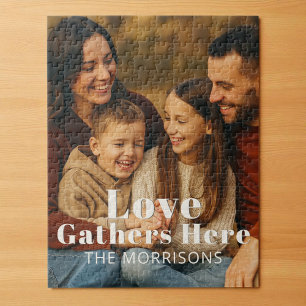 Puzzle El amor fotográfico familiar personalizado se reún