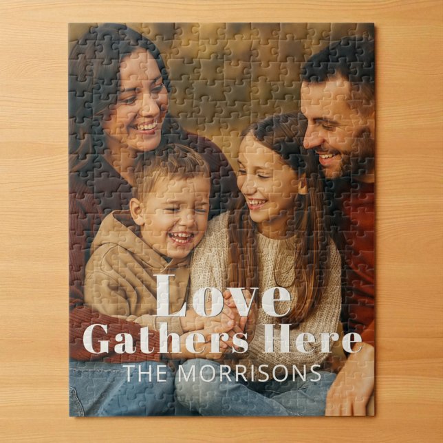 Puzzle El amor fotográfico familiar personalizado se reún (Subido por el creador)
