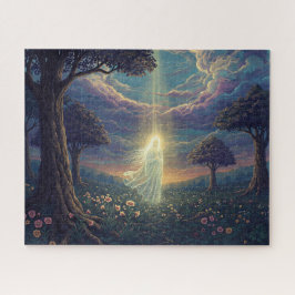 Puzzle El Ángel Celestial se impone sobre el jardín miste