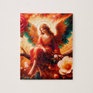Puzzle El ángel melancólico sentado en un árbol