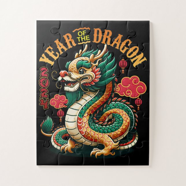Puzzle El año del dragón 2024 adopta la prosperidad del a (Vertical)