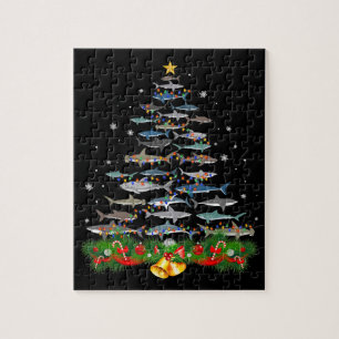 Puzzle El árbol de navidad del tiburón tiburón ama los