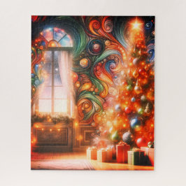 Puzzle El Árbol de Navidad Retro Brillante y Divertido