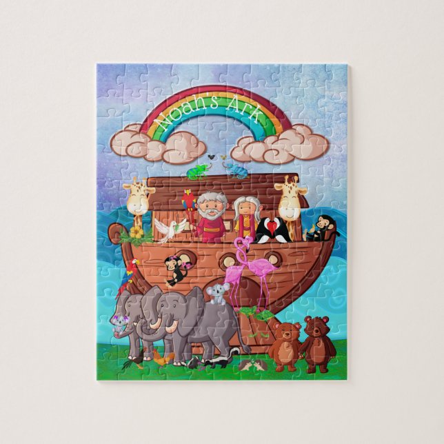 Puzzle El arca de Noé dos por dos niños pequeños (Vertical)