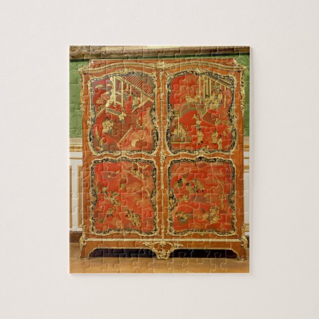 Puzzle El Armoire con la laca roja del Chinoiserie cuatro (Vertical)