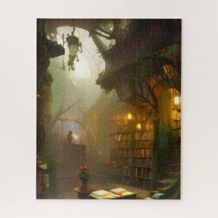 Puzzle El arte de la fantasía de la librería mágica