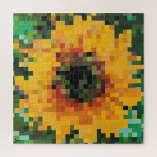 Puzzle El arte de la mezcla floral brillante de girasol