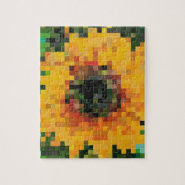 Puzzle El arte de la mezcla floral brillante de girasol