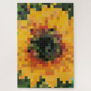 Puzzle El arte de la mezcla floral brillante de girasol