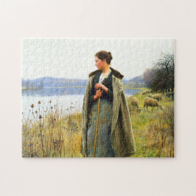 Puzzle El arte de la pastora de Daniel Ridgway Knight (Horizontal)