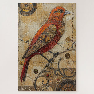 Puzzle El arte de las aves de Steampunk es difícil