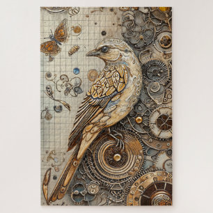 Puzzle El arte de las aves de Steampunk es difícil