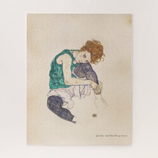 PUZZLE EL ARTE, EGON SCHIELE ASENTÓ A LA MUJER CON LAS (Vertical)