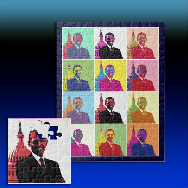 Puzzle El arte pop del presidente Obama (President Obama Pop Art Jigsaw Puzzle)