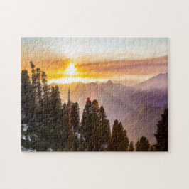 Puzzle El atardecer sobre el bosque