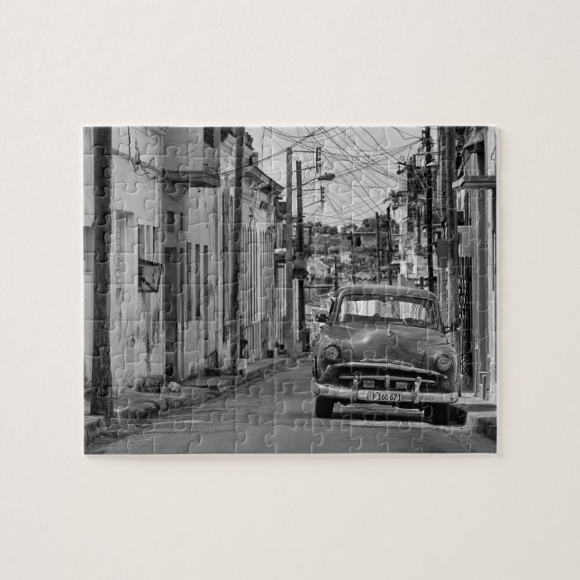 Puzzle El auto de Havana Street Oldtimer Cuba Viaja en bl (Horizontal)