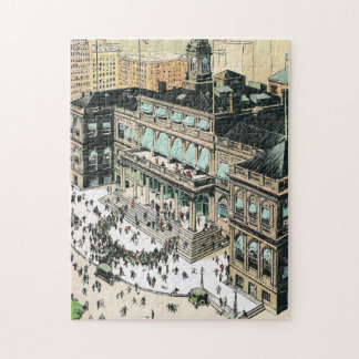 Puzzle El ayuntamiento de Nueva York con la multitud del 
