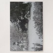 El banco Park en la nieve fresca