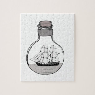 Puzzle El barco en la bombilla de vidrio
