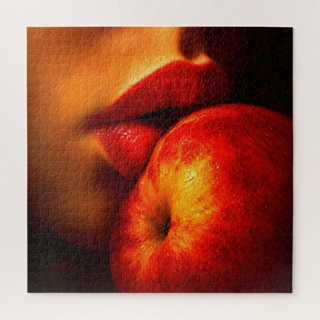 Puzzle El Beso de Nectarina – Un Retrato Íntimo (Vertical)
