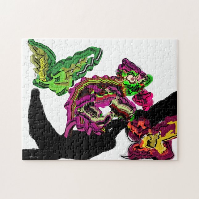 Puzzle El bosque lluvioso Chameleon divertido (Horizontal)