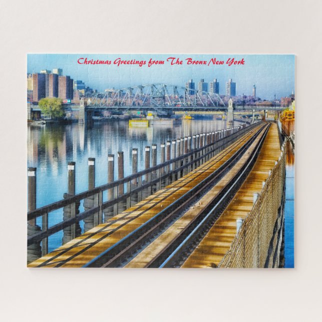Puzzle El Bronx Nueva York. Felicitaciones de Navidad (Horizontal)