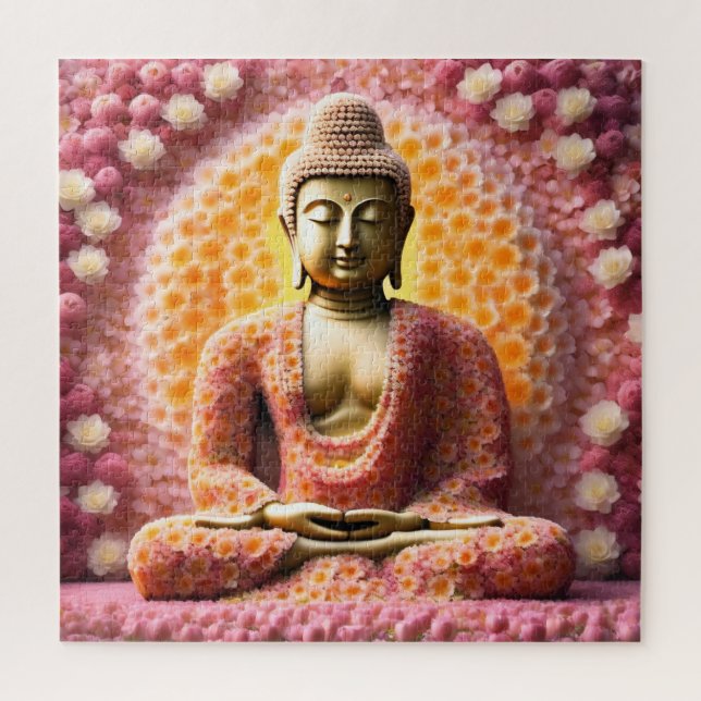 Puzzle El Buda de Flor Rosa Medita (Vertical)