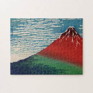 Puzzle El buen viento del Monte Fuji, una mañana clara po