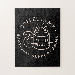 Puzzle El Café Es Mi Apoyo Emocional Animal