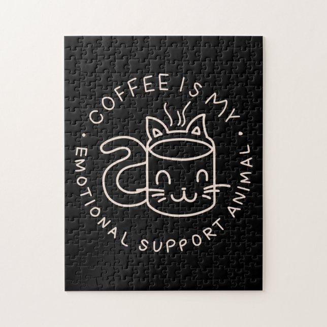 Puzzle El Café Es Mi Apoyo Emocional Animal (Vertical)