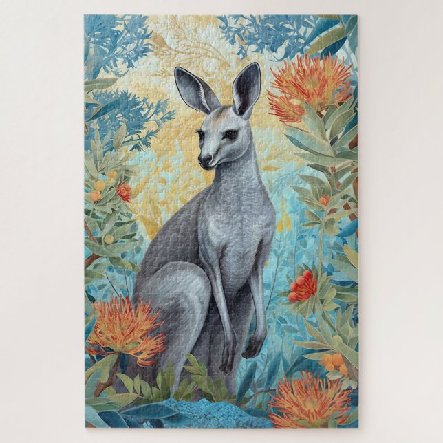 Puzzle El canguro gris en el Bush australiano (Vertical)