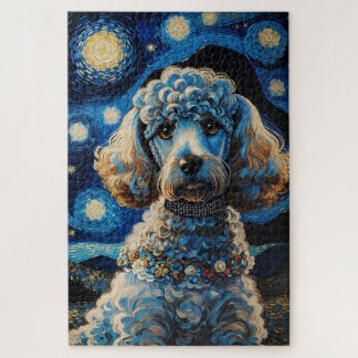 Puzzle El caniche en la noche estrellada