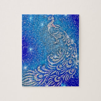 Puzzle El chispear pavo real azul y blanco