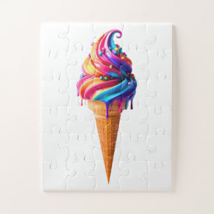 Puzzle El clásico cono de helado vibrante de SlipperyJoe