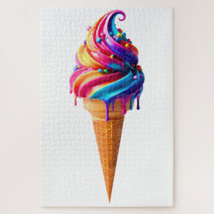 Puzzle El clásico cono de helado vibrante de SlipperyJoe'