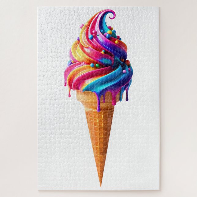 Puzzle El clásico cono de helado vibrante de SlipperyJoe' (Vertical)