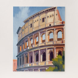 Puzzle El Coliseo Roma Acuarela Viaje 