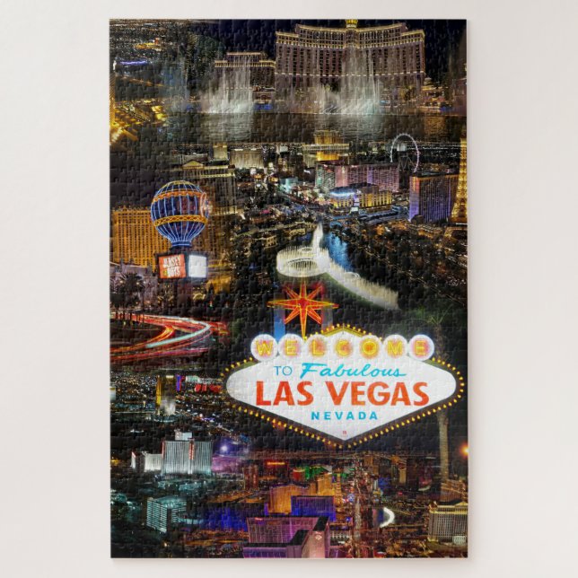 Puzzle El Collage de fotos de Las Vegas es difícil rompec (Vertical)