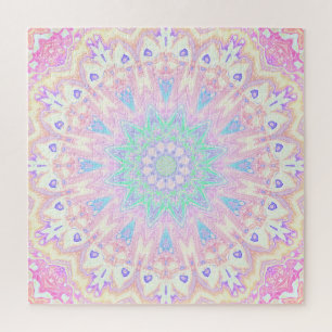 Puzzle El colorido Trippy Pastel Mandala