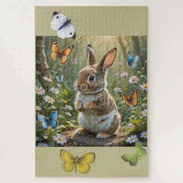 Puzzle El conejo y las mariposas (Vertical)