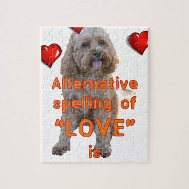 Puzzle el deletreo alternativo del AMOR es CAVOODLE (Vertical)