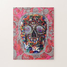 Puzzle El Día Colorido De Los Globos Rosa De La Calavera