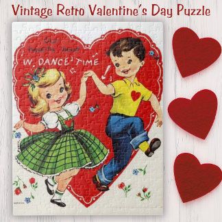 Puzzle El día de San Valentín de baile retro vintage para