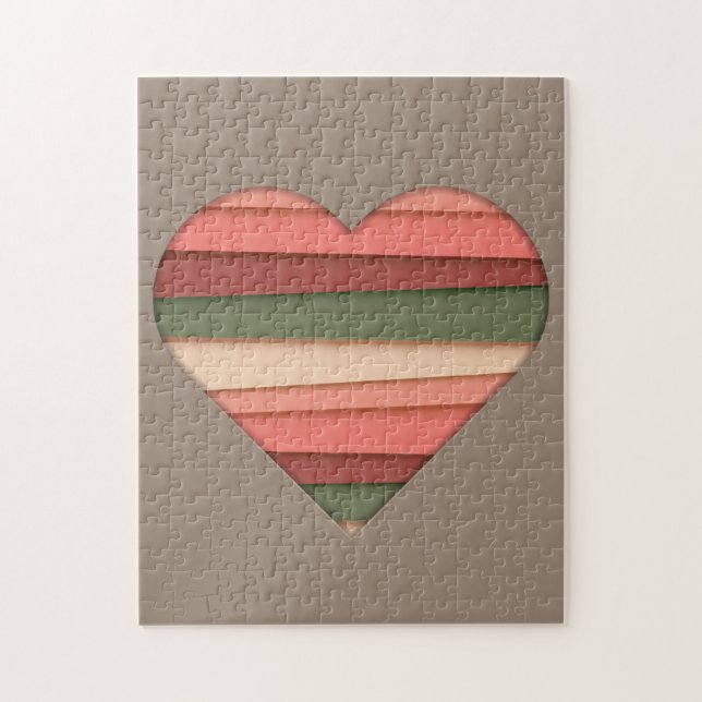 Puzzle El día de San Valentín de Heart Love Striped (Vertical)