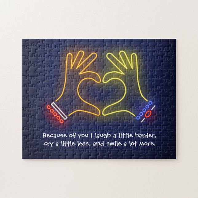 Puzzle El día de San Valentín por su neón (Horizontal)