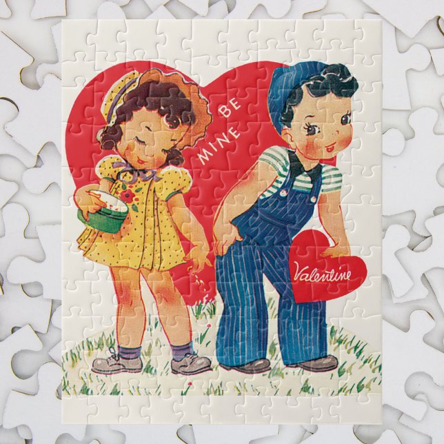 Puzzle El día de San Valentín retro, Chica ventilado y co (Subido por el creador)