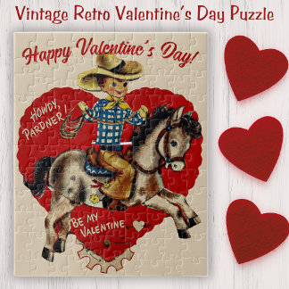 Puzzle El día de San Valentín Retro Vintage Howdy Pardner